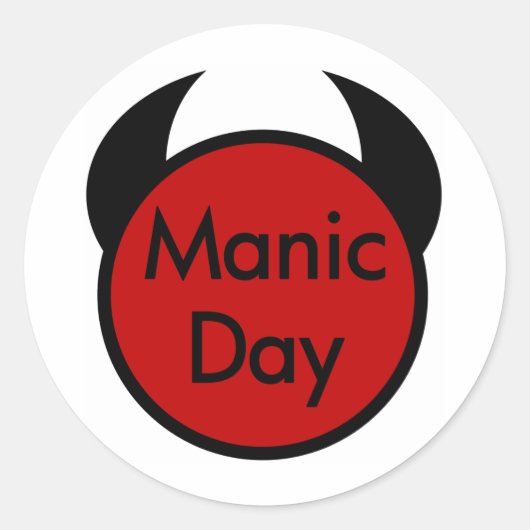 Manic Day Runder Aufkleber (Vorderseite)