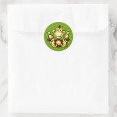 Manic Monkey Runder Aufkleber (Tasche)