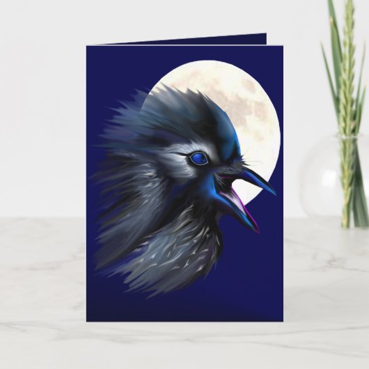 Manic Raven mit Moon Card Karte (Vorderseite)