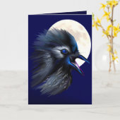 Manic Raven mit Moon Card Karte (Gelbe Blume)