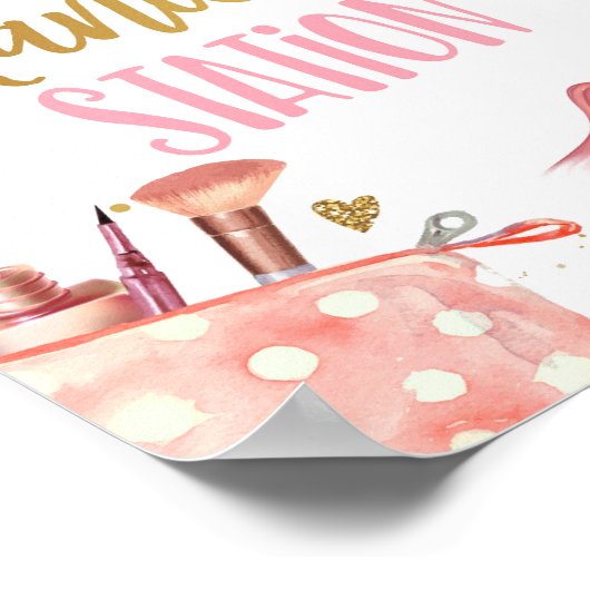 Manicstation Wellness-Center Party Makeup Glamour Poster (Ecke)