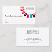 Manicure Nagellalon Weiß Nächster Besuch Erinnerun Visitenkarte (Vorne/Hinten)