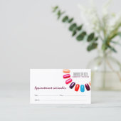 Manicure Nagellalon Weiß Nächster Besuch Erinnerun Visitenkarte (Stehend Vorderseite)