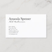 Manicure Nagellalon Weiß Nächster Besuch Erinnerun Visitenkarte (Rückseite)