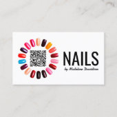 Manicure Nail Polnischer Scannable QR Code Grundwe Visitenkarte (Vorderseite)