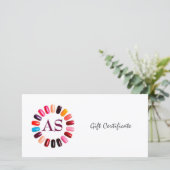 Manicure Nail Salon Geschenkgutschein Einfach Weiß Dankeskarte (Stehend Vorderseite)