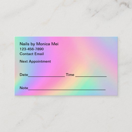 Manicure Nail Tech Client Termin Karten (Vorderseite)