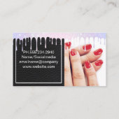 Manicure Nails gestrichen | Nail Polnischer Tropfe Visitenkarte (Rückseite)