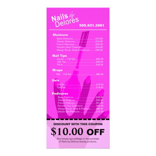 MANICURE PEDICURE Coupon Menü violett (Hinten)