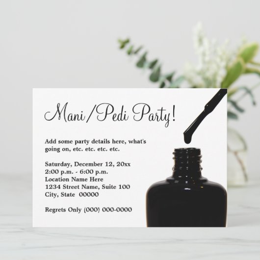 Manicure Pedicure Party Einladung (Stehend Vorderseite)
