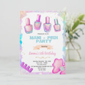 Manicure pedicure spa party invitation einladung (Stehend Vorderseite)