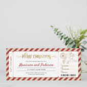 Manicure Pedicure Weihnachtsgeschenk Ticket Gutsch Einladung (Stehend Vorderseite)