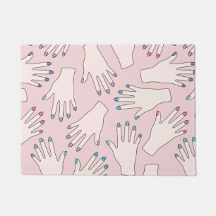 Manicured Handnagel-Studio-Rosa-Pastell-Muster Fußmatte