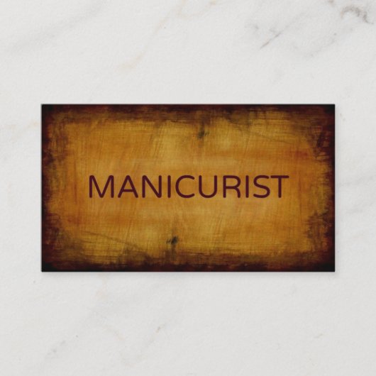 Manicurist Antique Brushed Business Card Visitenkarte (Vorderseite)