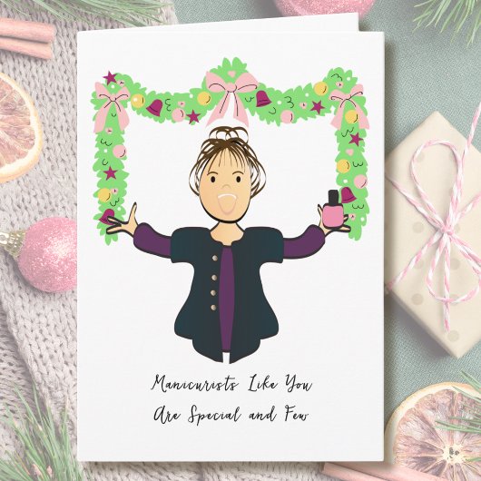 Manicurist Cartoon Funny Thank You from Customer Karte