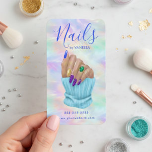 Manicurist Künstler Nagelstudio Stylisch Opal Visitenkarte