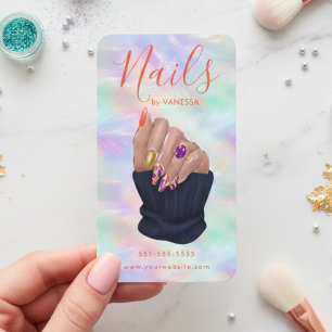 Manicurist Künstler Stylisches Opal-Nagelstudio Visitenkarte