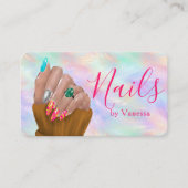 Manicurist Nail Artist Studio Chic Iridescent Opal Visitenkarte (Vorderseite)