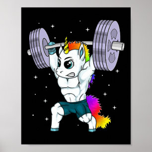 Manie Einhorn Bodybuilding Muscle Funny Workout Gy Poster