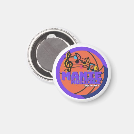 Manie Musicale Button Magnet (Vorderseite/Rückseite)
