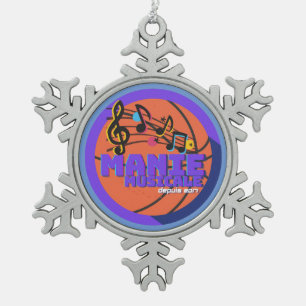 Manie Musicale Schneeflocke Schneeflocken Zinn-Ornament