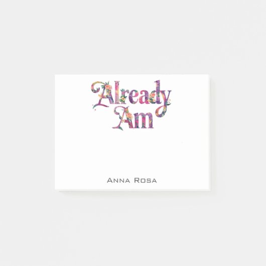 *~* Manifest AP85 BlumenDankbarkeit 6 BEREITS AM Post-it Klebezettel (Vorderseite)