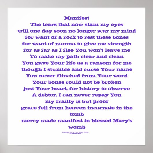 Manifest (Gebet) Poster (Vorne)