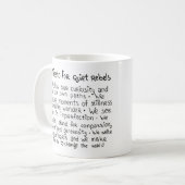 Manifest-Tasse für ruhige Rebellen Kaffeetasse (Vorderseite Links)
