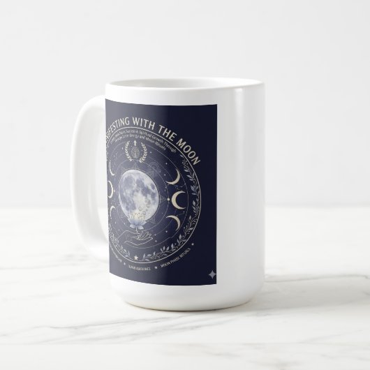Manifest With Moon Abundance Success Rituals Mug Kaffeetasse (Vorderseite Links)