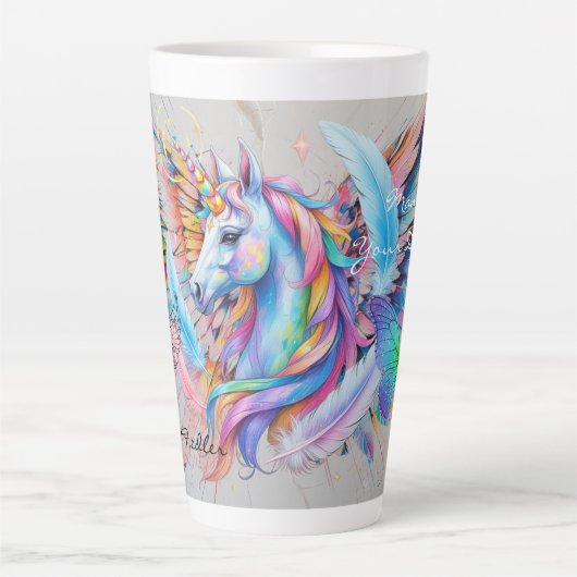 Manifest Your Dreams-Latte Mug Milchtasse (Vorderseite)