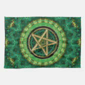Manifest Your Magic Golden Pentacle Nature Green Geschirrtuch (Horizontal)