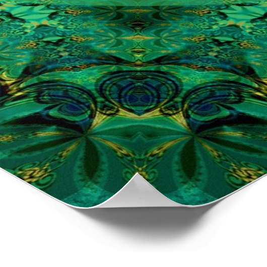 Manifest Your Magic Golden Pentacle Nature Green Poster (Ecke)