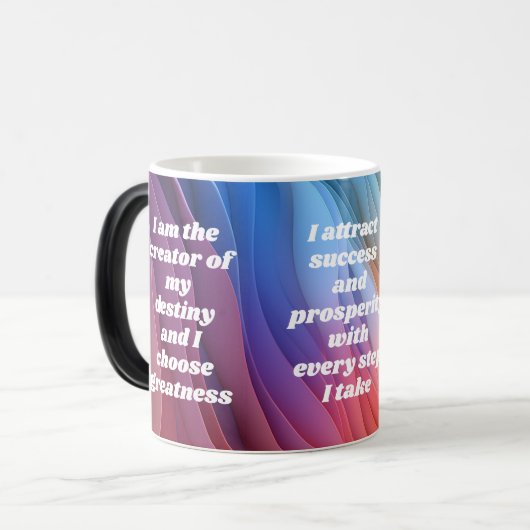 Manifestation Affirmation Verwandlungstasse (Vorderseite Links)