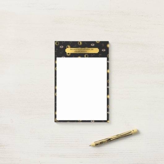 Manifestation Celestial Sun & Moon Zodiac Eye Post-it Klebezettel (Auf Schreibtisch)