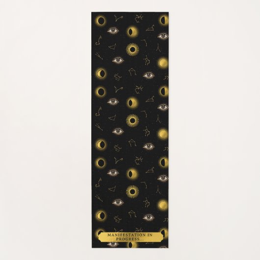 Manifestation Celestial Sun & Moon Zodiac Eye Yogamatte (Vorderseite)
