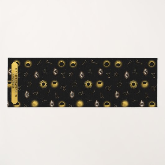 Manifestation Celestial Sun & Moon Zodiac Eye Yogamatte (Vorderseite (Horizontal))