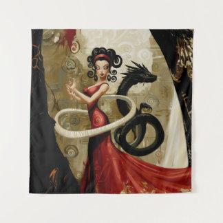 Manifestation der Absicht okkult dunkle Hexerei Ku Wandteppich