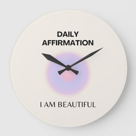 Manifestation der täglichen Affirmationen Große Wanduhr (Vorderseite)