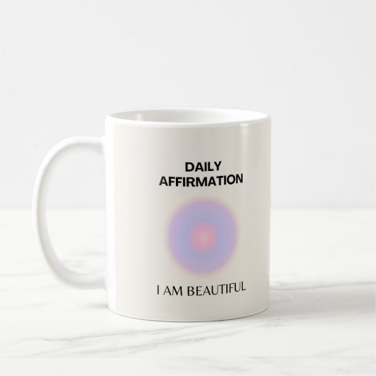 Manifestation der täglichen Affirmationen Kaffeetasse (Links)