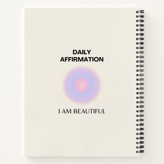 Manifestation der täglichen Affirmationen Notizblock (Rückseite)