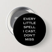 Manifestation Magic Black Quote, Minimalist Design Button (Vorne & Hinten)
