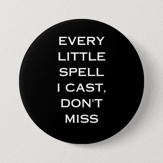Manifestation Magic Black Quote, Minimalist Design Button (Vorderseite)