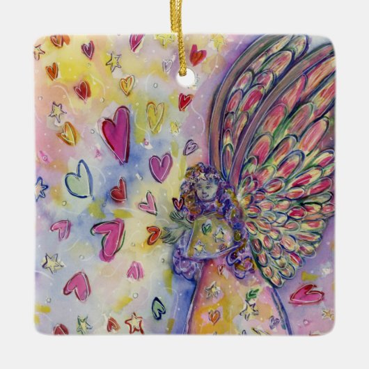 Manifestation Universums Angel Holiday Geschenksch Keramikornament (Vorderseite)