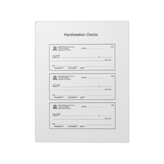 Manifestation von Karos Geld-Leere Karo Notizblock (Rotiert)