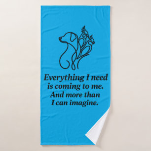 Manifestations-Affirmations-Spruch Blaues Badetuch Badehandtuch