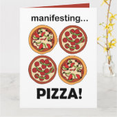 Manifestierende Pepperoni-Käse-Pizza  Karte (Gelbe Blume)