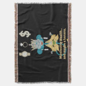 Manifestierender Wohlstands-Affe Zen-Kunst Decke (Vorderseite Vertikal)