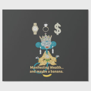 Manifestierender Wohlstands-Affe Zen-Kunst Geschenkpapier