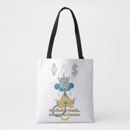 Manifestierender Wohlstands-Affe Zen-Kunst Tasche (Vorderseite)