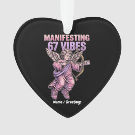 Manifesting 67 Vibes Streetwear Cupid Vintage 90s  Ornament